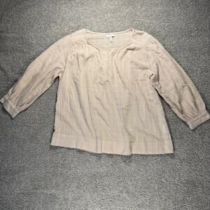 Joie Women's 100% Cotton Long Sleeve Beige Tan Top Size Small